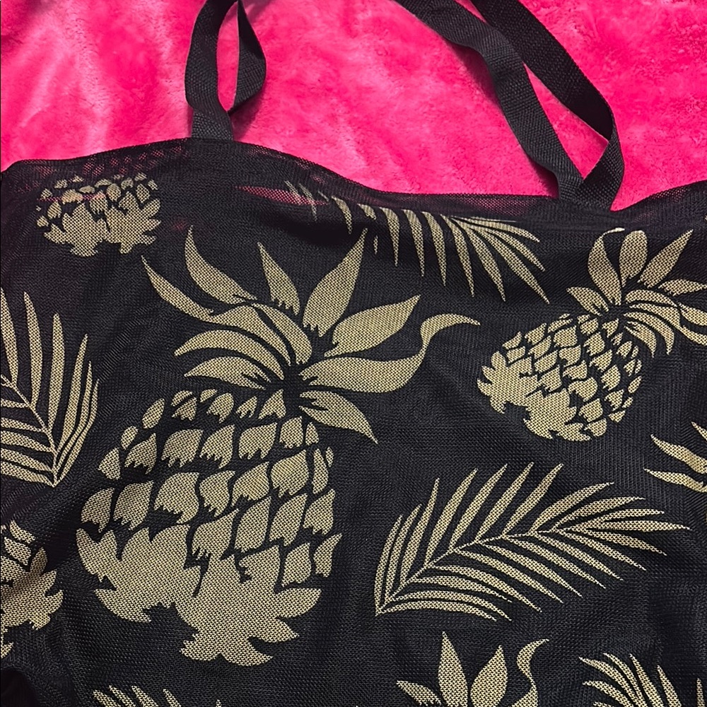KC Hawaii Pineapples Lemon Yellow Hawaiian Mesh Bag